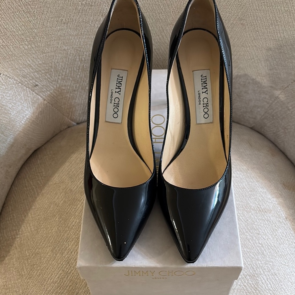Jimmy Choo Black Patent Leather Pumps